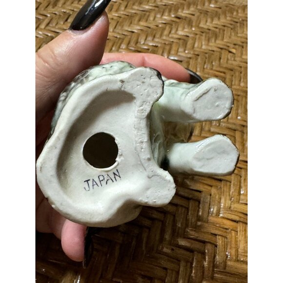 Vintage Japanese Nippon Yoko Boeki Ceramic Cat Figurine With Green Eyes 1940"s - Picture 6 of 8